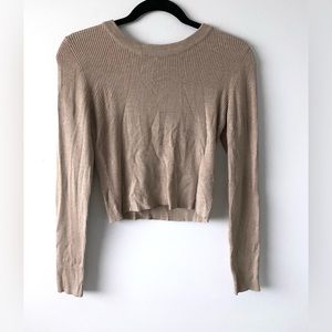 🛑SOLD🛑NWT Camel Tan Ribbed Crewneck Long Sleeve Shirt Size Medium/Large